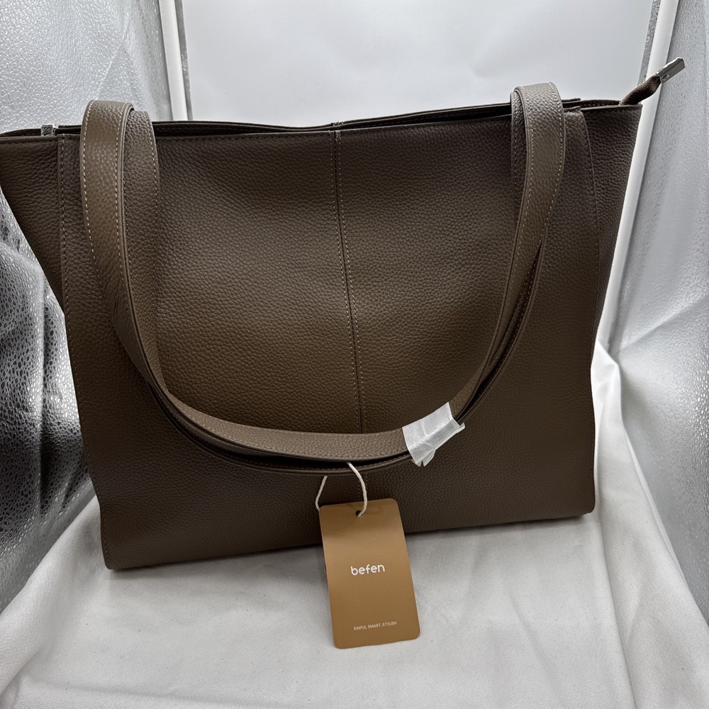 befen Genuine Leather Work Tote Bag for Women Laptop Shoulder Bags Stylish NWT